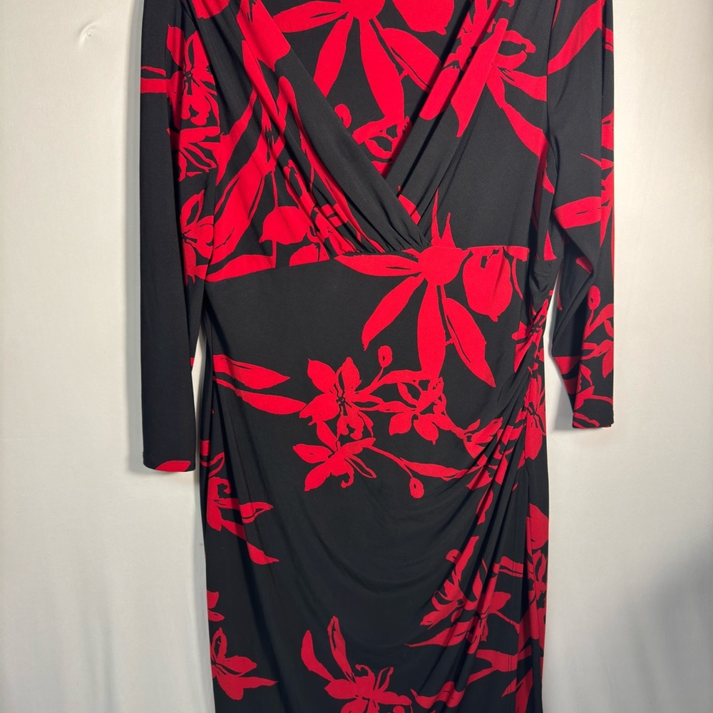 Ralph Lauren Long Sleeve Dress in‎ Black and Red